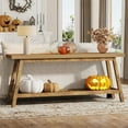 thumbnail image 4 of 71-Inch Farmhouse Console Table for Entyrway,2-Tier Sofa Table, 4 of 7