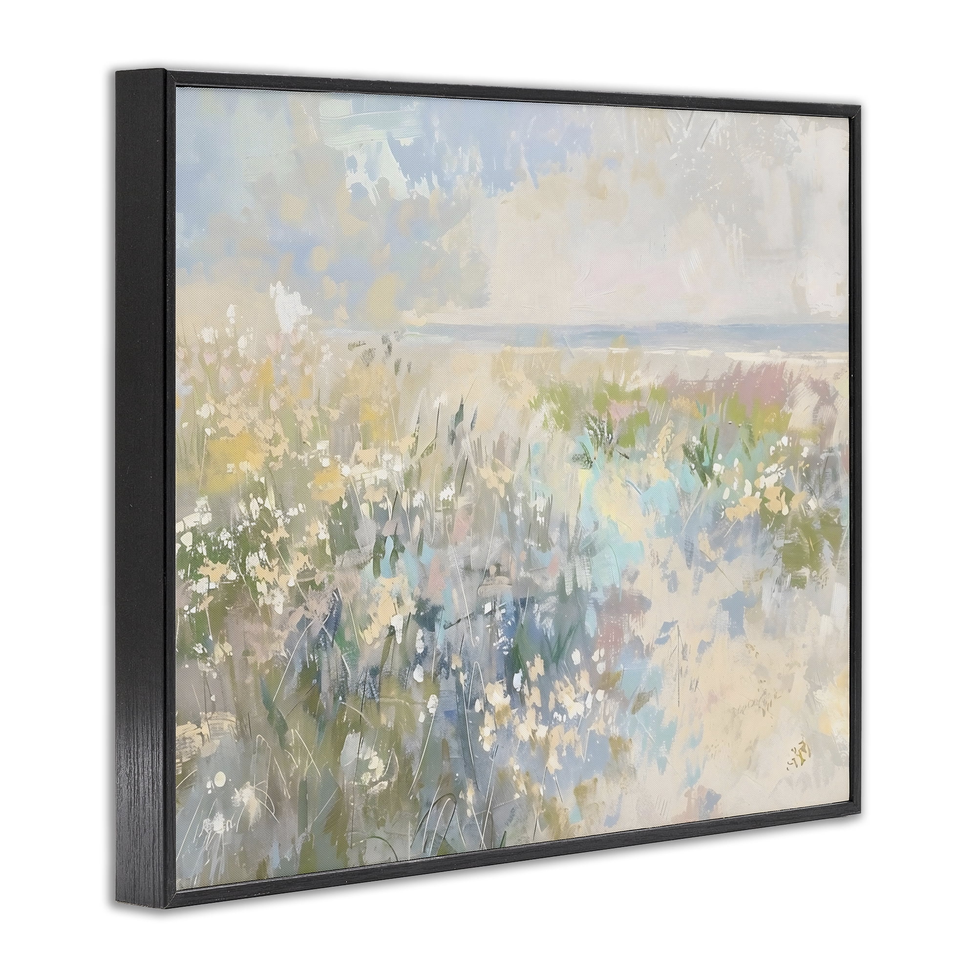 Stupell Industries Mottled Pastel Field Impression Black Framed Giclee Art, design by Creative Studio