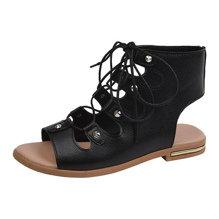 

Cglfd Plus Size Ladies Summer Sandals And Slippers Ladies Casual Comfort Flat Cross Strap Shoes
