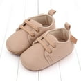 thumbnail image 2 of IROINNID Infant Baby First Walking Shoes PU Leather Lace Up Non-slip Rubber Sole Flat Shoes, Size 0-15M, 2 of 9