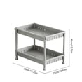thumbnail image 2 of 2 Tier Storage Organizer Plastic Shelving Unit, Ventilated Small Shelves, Multi-Purpose Kitchen Rack Countertop Snack Rack Storage Shelving for Bathroom Window Household Supplies, Gray by XSAOP, 2 of 6