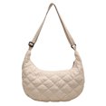 thumbnail image 1 of Bolso Mujer Abajo Media Luna Acolchado Messenger Suave Trabajo Viaje Beige, 1 of 9