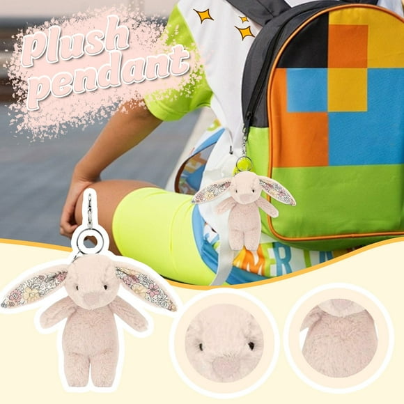 NAOJIE Porte-Clés Peluche Lapin Mignon pour Sac à Dos, Porte-Clés Mini Lapin 3,1 Pouces Pendentif Breloque de Sac Cadeau pour Femmes, Porte-Clés Lapin, Porte-Clés Peluche
