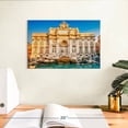 thumbnail image 3 of Elephant Stock Trevi Fountain Wall Art - Horizontal Canvas Wall Art - Living Room Wall Decor - Places Canvas - Blue And Yellow Decor - 12" x 8", 3 of 8