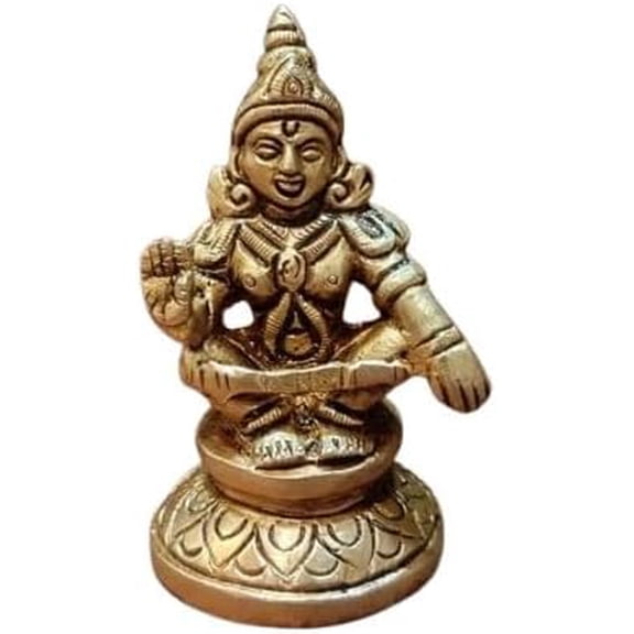 brass small size ayyappa god for home temple, size : 3.3"