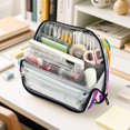 thumbnail image 6 of Standing Pencil Case with Base Large Capacity Stationery Pouch Pen Bag with Zipper for Women Men Vibrant and Lively Butterflies, 6 of 7