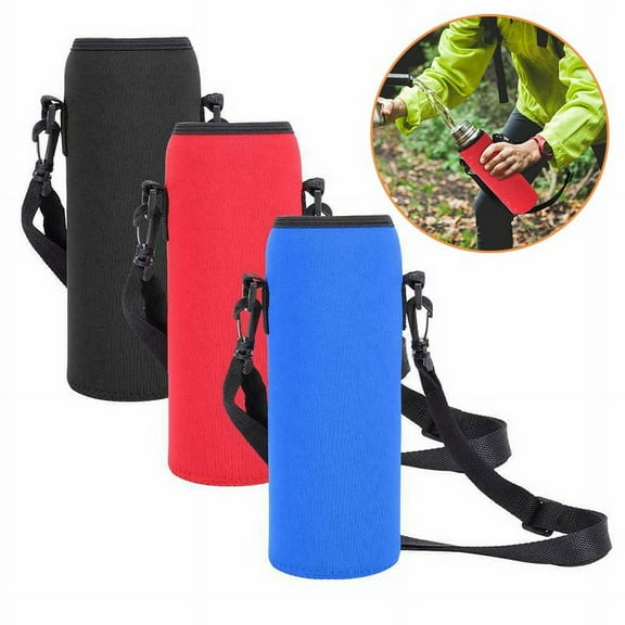 1000Ml Water Bottle Carrier Insulated Cover Neoprene Holder Bag Case Pouch Cover Black YIWEI