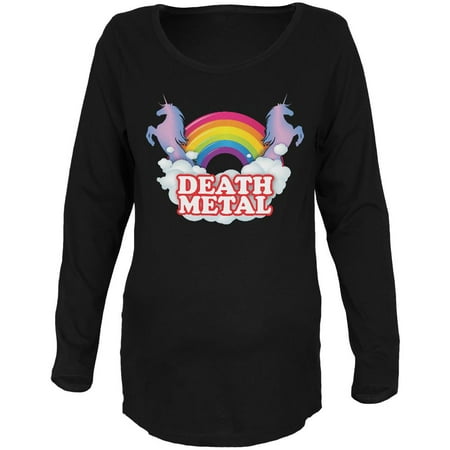 

Death Metal Rainbow Unicorns Maternity Soft Long Sleeve T Shirt Black 2XL