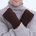 thumbnail image 4 of Guantes de medio dedo para mujer, de invierno, suaves y cálidos, de lana, para tejer, de brazo corto, suaves y cálidos, para trabajo, protección de manos., 4 of 5