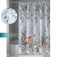 thumbnail image 3 of Fabric Shower Curtain, Winter Christmas Snowflakes Xmas Tree Elk Pine Blue Leaf Bathroom Curtain with 12 Hooks Waterproof No Bad Odor Machine Washable Bath Curtains for Bathroom, Spa Room, 66"x72", 3 of 6