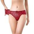 thumbnail image 1 of WZXFASHION Bas Creux Aguichant Confortable Nœud Volant Dentelle Taille sous-Vêtements Femmes Culottes Femmes Culottes Rouges m, 1 of 8
