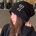 thumbnail image 4 of Gorros de lana de punto holgados para mujer, gorros de invierno suaves y cálidos para mujer, gorros de lana tejidos con calaveras, 4 of 5