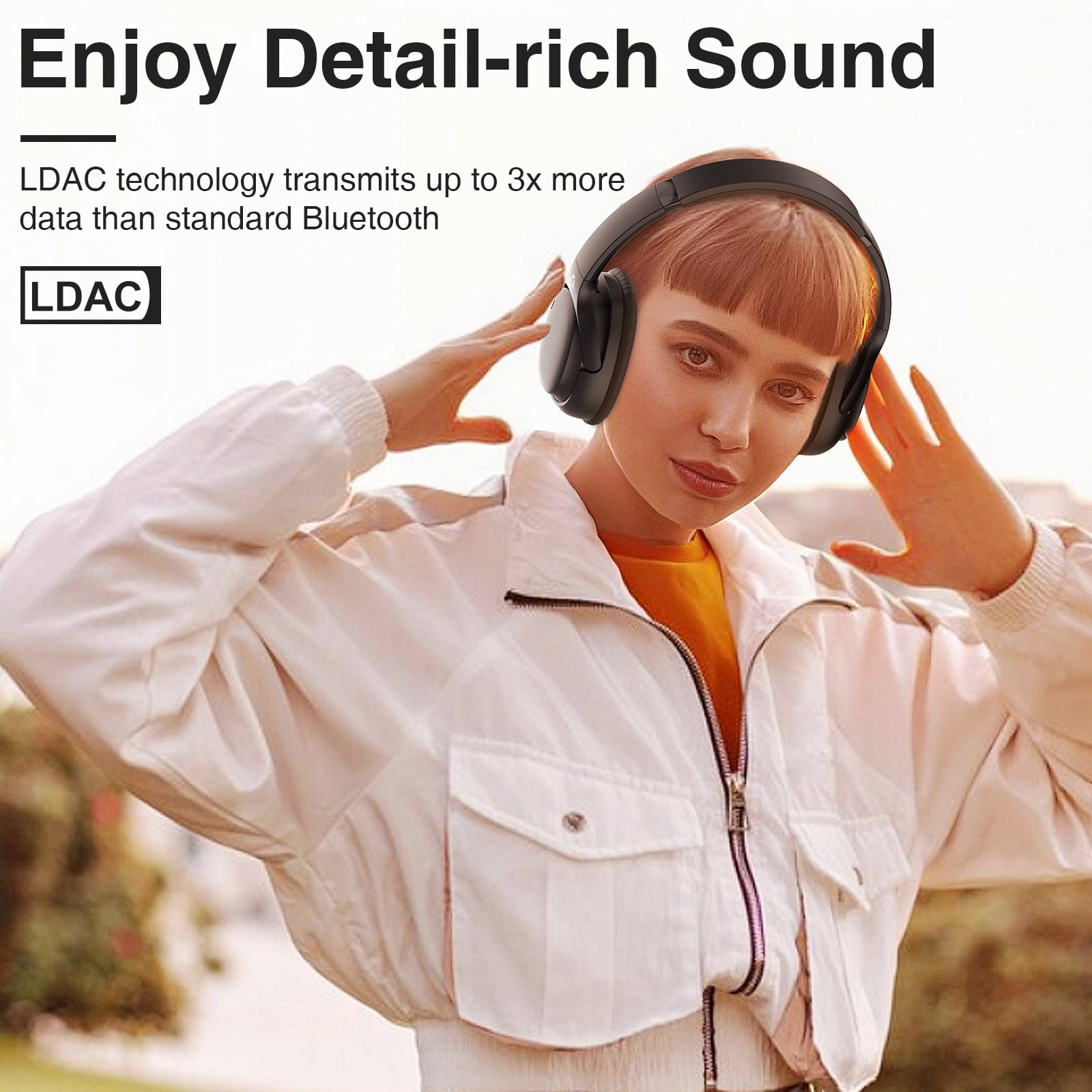 Ankbit E700 Active Noise Cancelling Headphones with LDAC 60H