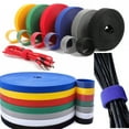 thumbnail image 2 of 5M Reusable Cable Straps Fastening Tape Hook Loop Cable Ties Free Cut Self-Adhesive Securing Strap For Cord Organizer Or Storage white 5Meters width10mm, 2 of 6