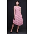 thumbnail image 3 of Bimba Pink Floral Block Women Casual Sleeveless Floral Print Summer Swing Midi Dress-Large, 3 of 6
