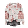 thumbnail image 2 of Uootdi Christmas Gifts Plus Size Gift Long Sleeve Sweatshirt for Women Funny Gnomes Red Wine Glass Xmas Tree Graphic Sweatshirts Crewneck, 2 of 6