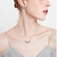 thumbnail image 3 of Elegant Flower Oil Drop Necklace and Earring Jewelry Set with Clavicle Chain for, 3 of 3