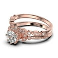 thumbnail image 4 of Beautiful 1.75 Carat Round Cut Diamond Moissanite Floral Engagement Ring, Antique Wedding Ring, One Matching Band in 925 Sterling Silver With 18k Rose Gold Plating, Gift For Her, 4 of 4