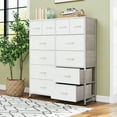 thumbnail image 4 of edx Tall Dresser with 12 Drawers, Steel Frame and Wood Top, Storage Organizer for Living Room, Hallway, Office, White, 4 of 7
