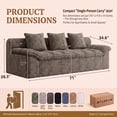 thumbnail image 2 of LUCKHAO 71" Corduroy Frameless Foam Sofa, No Assembly 3-Seat Couch for Small Spaces with 3 Pillows, Camel, 2 of 9