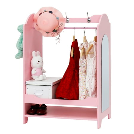 Kinbor Pink Cute Kid S Furniture See And Dress Up Storage Kinbor Pink Cute Kid S Furniture See And Dress Up Storage Center Closet Armoire Cabinet With