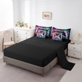 thumbnail image 3 of Erosebridal Neon Gamepad Bedding Sets, Futuristic Geometry Comforter Sets with Sheets, Modern Video Gaming Reversible Bed Sheets Set, Breathable Room Decorative, 7pcs, 3 of 6