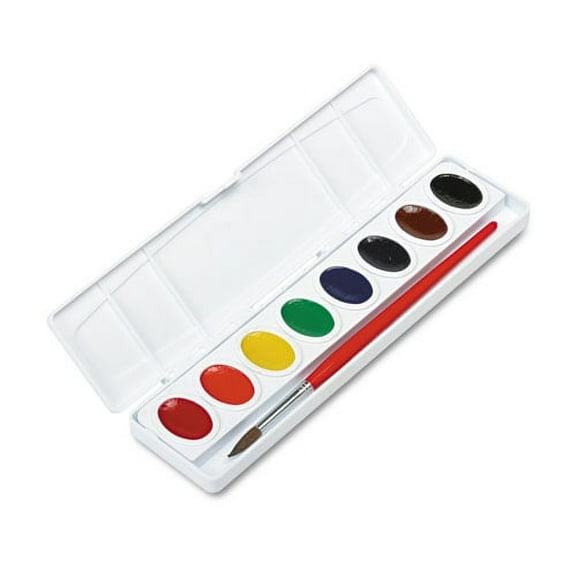 Professional Watercolors, 8 Assorted Colors, Oval Pan Palette Tray | Bundle of 2 Each