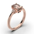 thumbnail image 3 of Dazzling Minimalist 1.50 Carat Oval Cut Morganite And Diamond Moissanite Engagement Ring, Wedding Ring in 925 Sterling Silver With 18k Rose Gold Plating Gift For Loveria, Promise Ring, 3 of 3