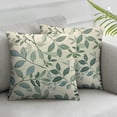 thumbnail image 3 of nygtbtfer  Blue Color Dusty Leaves Throw Pillow Cover Foliage Leaves Fern Greenery Herbs Plant Elegance Branch Nature Botanical Fall Pillow  Decorative Men Women Boy Girl Room Cushion Cover White, 3 of 7