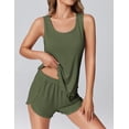 thumbnail image 2 of Ekouaer 2 Pieces Womens Tank Top Pajamas Set Soft Sleepwear Sleeveless Cami and Shorts Summer Loungewear Pjs Set, 2 of 6