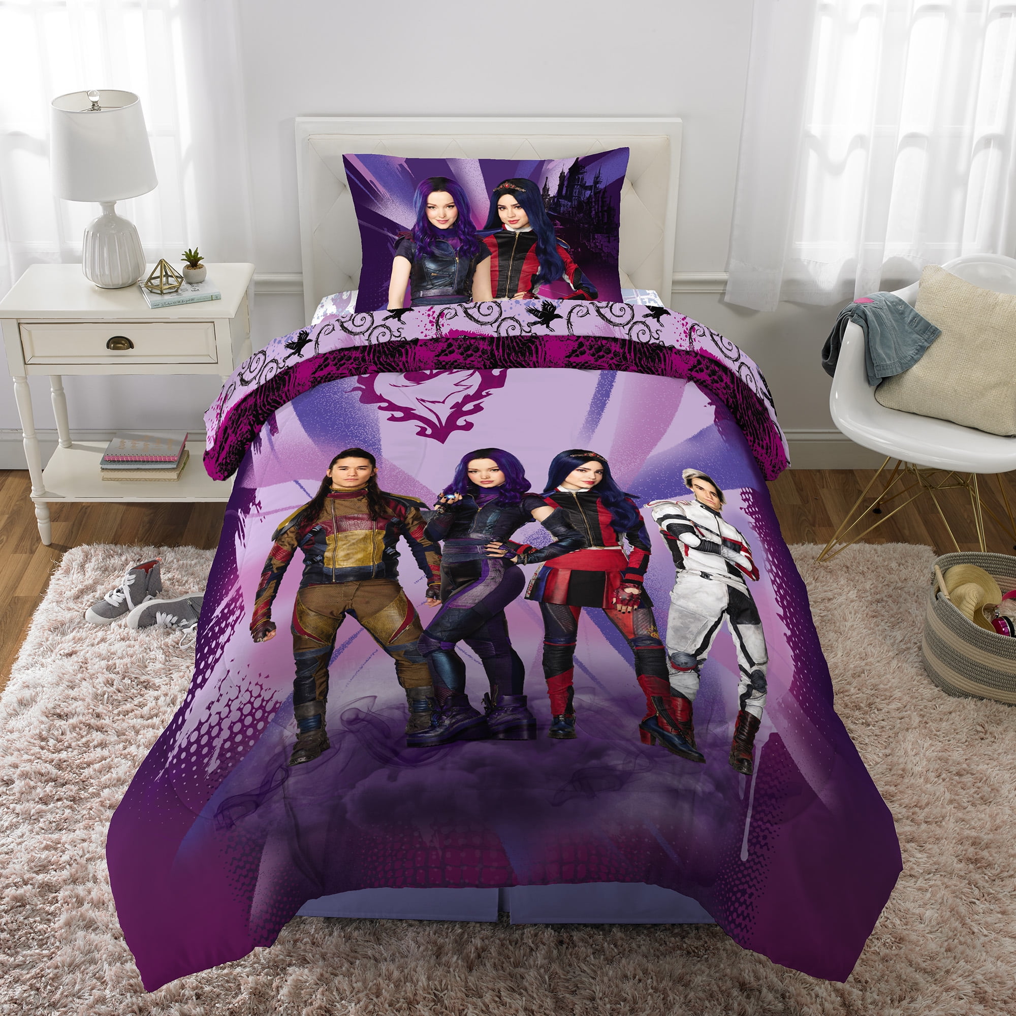 Descendants 3 Bed in a Bag Kids Bedding Set Wicked Women Purple Multiple Sizes 