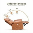 thumbnail image 2 of Grand Fauteuil Inclinable Élargi avec Massage par Vibration et Chauffage, Fauteuil Inclinable Rétro en Cuir PU avec Porte-Gobelet et Poches Latérales, Inclinaison Simple avec Rembourrage en Éponge 1,5 Fois, pour Chambre, Salon, 2 of 9