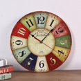 thumbnail image 2 of Reloj de pared retro vintage - Reloj silencioso de diseño industrial Péndulo de pared de madera moderno para dormitorio, cocina, baño, oficina, hotel, plateado, 2 of 5