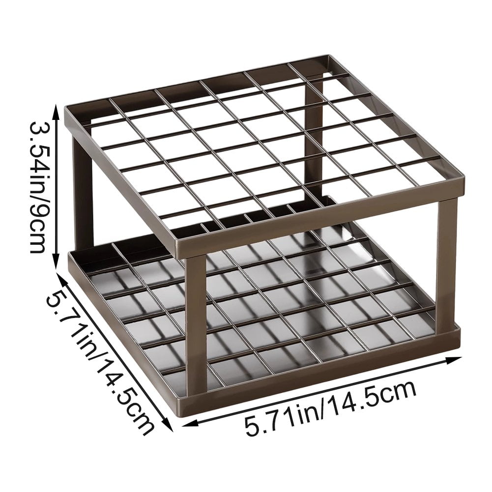 Iron Marker Organizer 36 Holes Paint Brush Holder Square Desktop Storage Box Large Pencil Shelves Makeup Brush Storage Organizer