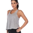 thumbnail image 4 of LELINTA 2Pack Womens Workout Clothes Mesh Yoga Tops Exercise Gym Shirts Running Tank Tops, Black/ White/ Grey, S-XL, 4 of 7