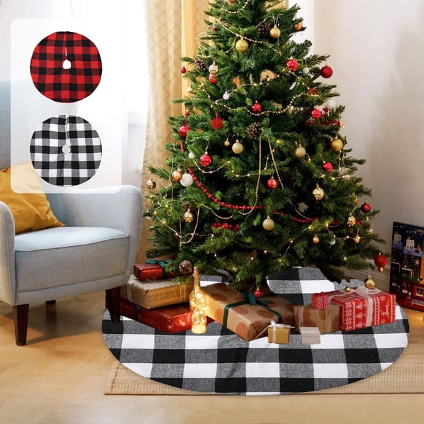 Skirt de Árbol Navideño, Plaid de Lana, Base de Árbol de Navidad, Decoración de Fiesta, Arrangement de Navidad, Skirt de Árbol Mini, Plaid de Lana, Base de Árbol de Navidad, Decoración de Fiesta,