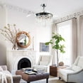 thumbnail image 2 of 42-inch Chrome Retractable 3-Blade Crystal Chandelier Ceiling Fan with Remote and Light Kit, 2 of 5