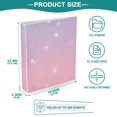 thumbnail image 4 of Haosy 2 Pack Hardcover 3 Ring Binder 1.5 Inch Ring Decorative Binder Organizer for Home School Office, Purple Pink Star Sky, 4 of 10