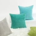 thumbnail image 3 of NAMZI Striped Corduroy Decorative Square Throw Pillow Covers Soft Soild Cushion Cases Pillowcases for Sofa Bedroom Car 16 x 16 Inch Water Green, 3 of 3