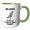 Green/White, variant on 3drose, in Love with My African Grey Parrot Cute Card with Parrot, 11oz Magic Transforming Mug