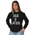 thumbnail image 4 of Funny Beach Lover Sea You Ocean Vibes Plus Size Long Sleeve Graphic Tee Shirt Brisco Brands 2X, 4 of 5