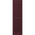 thumbnail image 6 of 18"W x 37"H Americraft Two Equal Louver Exterior Real Wood Shutters (Per Pair), Wine Red, 6 of 10