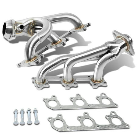 For 2005 to 2009 Ford Mustang 2x3 -1 Design Stainless Steel Exhaust Header Kit (Polished Chrome) 4.0L V6 06 07