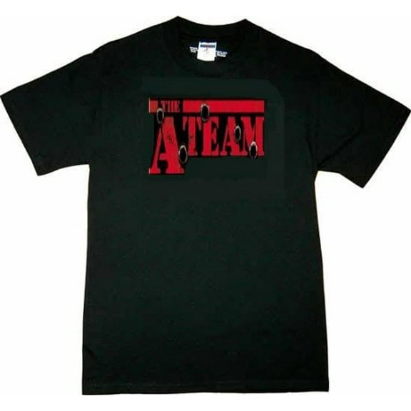 A-Team Bullet Holes Adult Black T-Shirt