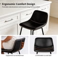 thumbnail image 5 of FIRAVOE Bar Stools with Back Set of 4, Black Leather Counter Height Bar Stools, 26 Inch Modern Barstools Counter Stools Kitchen Bar Stools Bar Chairs Island Stools, 5 of 12