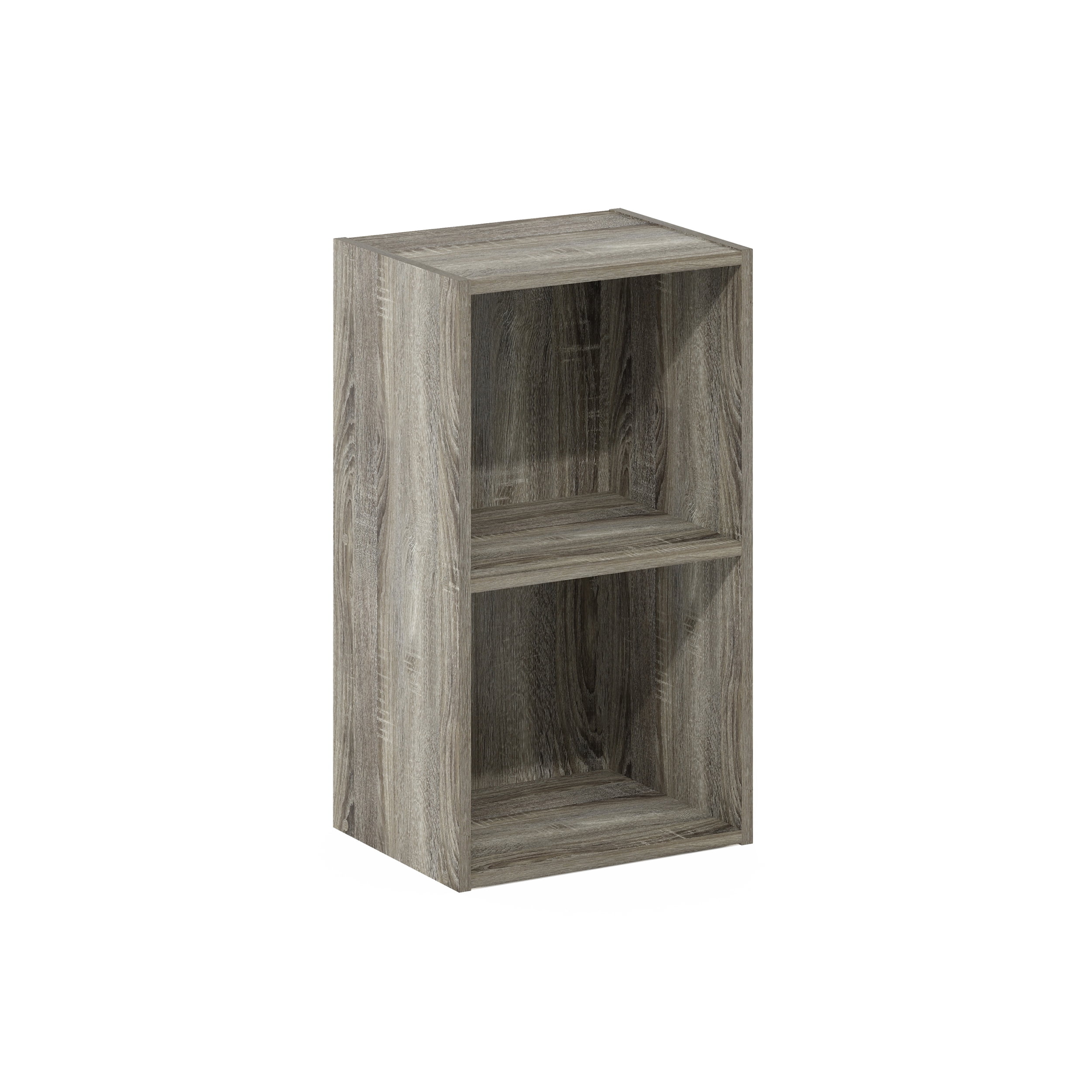 HOMLUX 9" x 12" x 21" Storage Shelf 2 Tier Cube Bookcase, Suitable for Small Space, Gray
