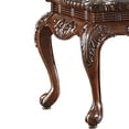 thumbnail image 3 of Traditional Style Engraved End Table With Marble Top, Dark Cherry Brown - Saltoro Sherpi, 3 of 6
