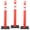 3PC, variant on 6 Pack 42 Inch Orange Traffic Delineator Posts, Heavy Duty Safety Posts with 360° Reflective Collars and Weighted Base for Construction Road Work Warehouse Parking