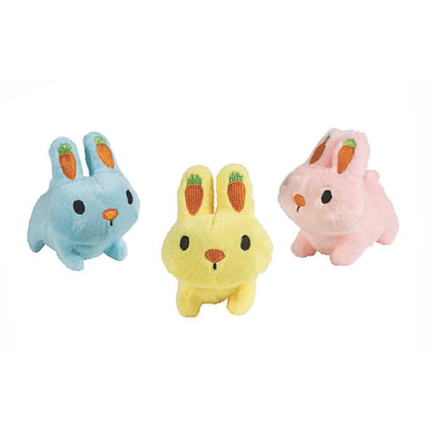 Boston Novelties Stuffed Easter Bunnies with Carrot Ears Plush Stuffed Animals, Set of 3