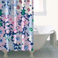thumbnail image 4 of Blue and Pink Pioneer Flower Pattern Shower Curtain 36"x72" ,Bathroom Decorative Shower Curtains Set with 12 Hooks,Modern Waterproof Washable Shower Curtain, 4 of 6